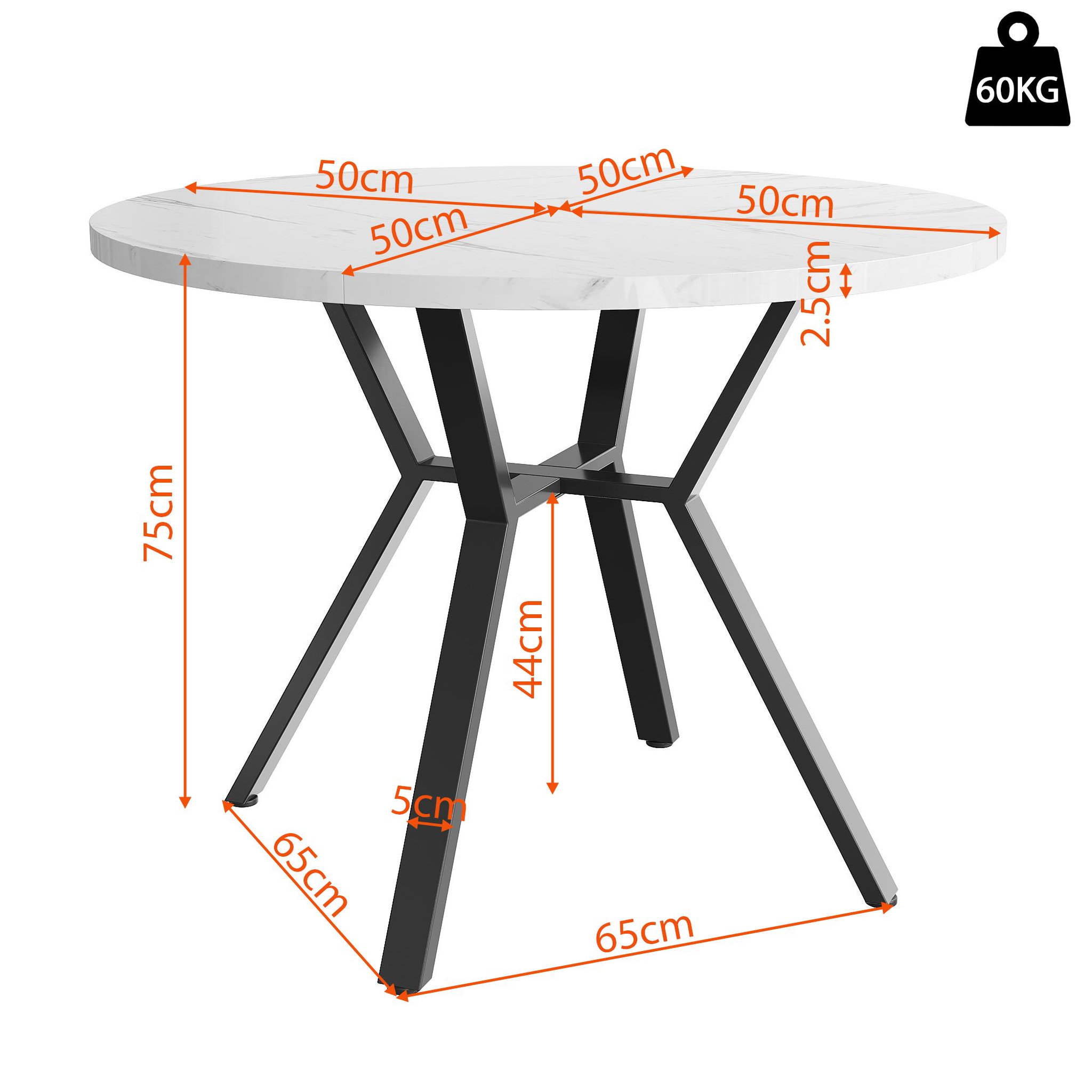 Voir la diapositive 3 : MERAX Table à manger ronde