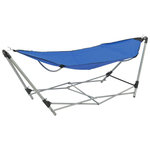 VIDAXL Hamac avec support pliable Bleu