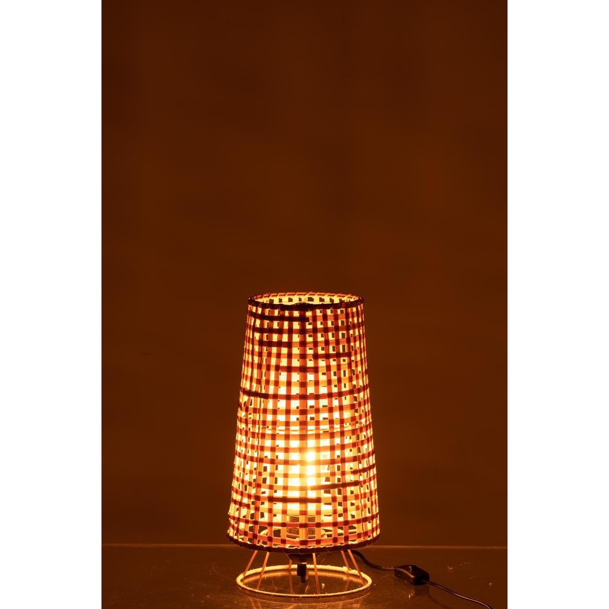 Voir la diapositive 3 : J-LINE Lampe à poser en rotin  léna  36cm naturel
