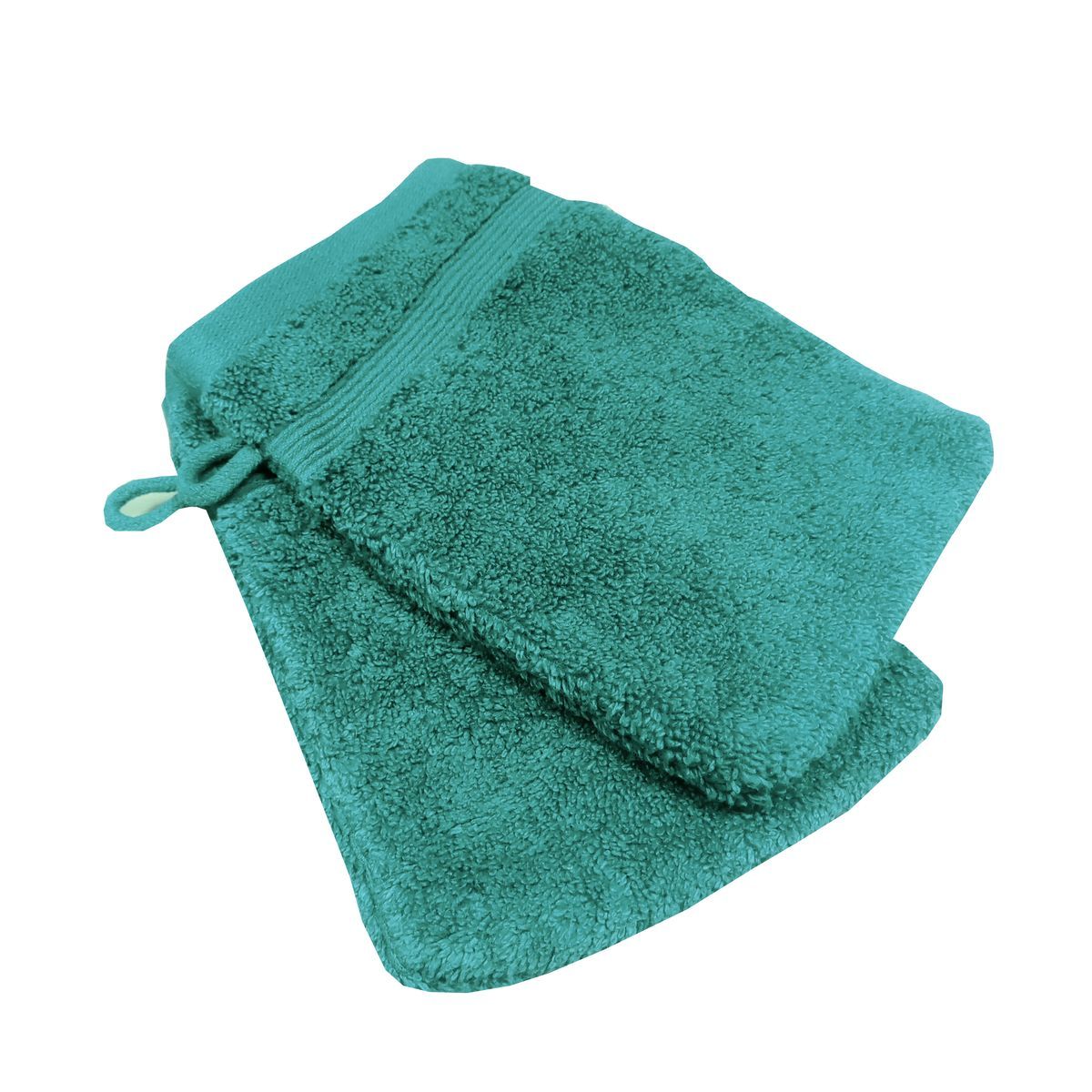 ACTUEL Lot de 2 gants de toilette unis en coton 500 g/m²