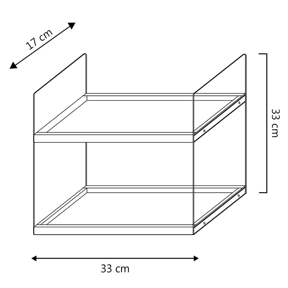 VS VENTA-STOCK Étagère Carlos à 2 niveaux, bois de paulownia