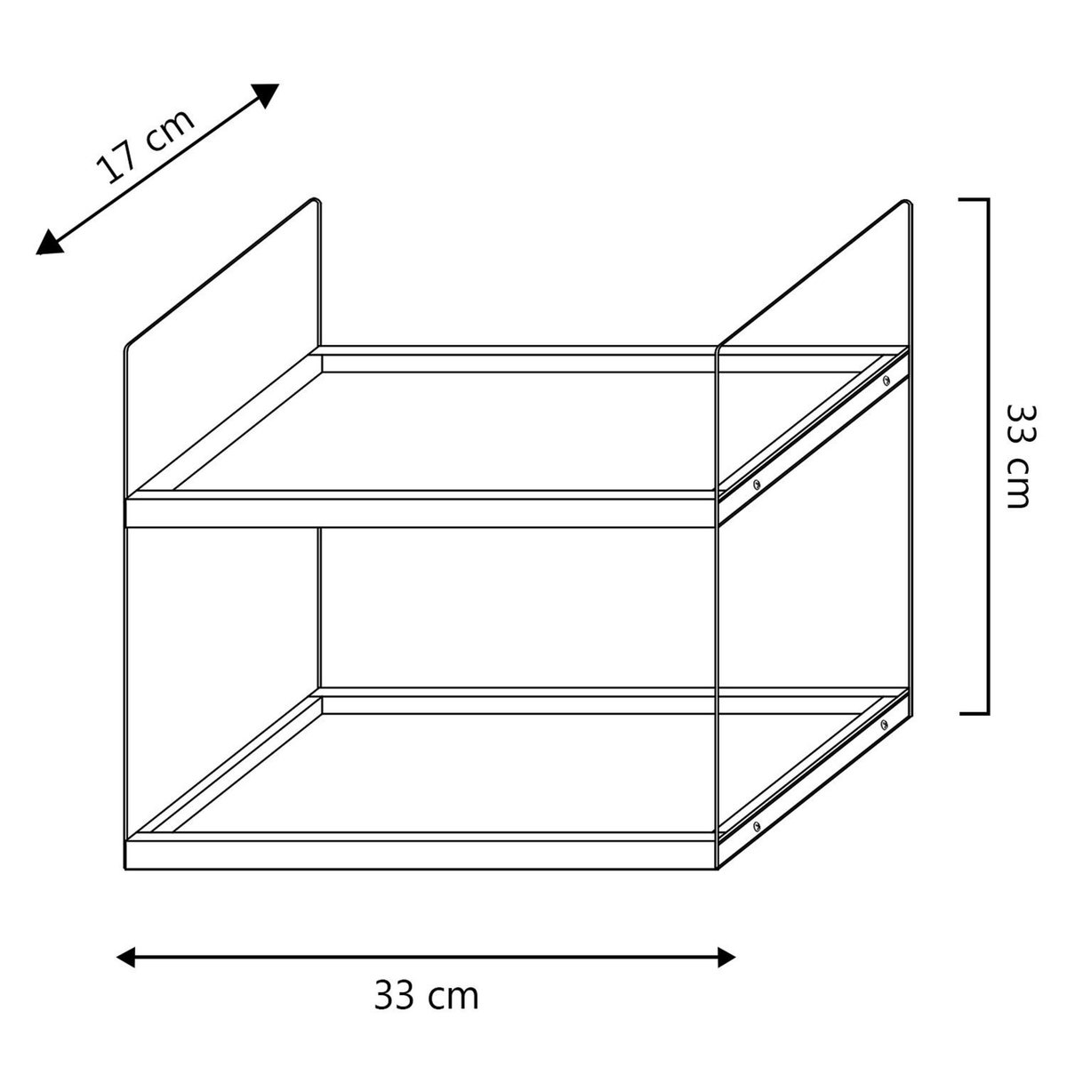 VS VENTA-STOCK Étagère Carlos à 2 niveaux, bois de paulownia