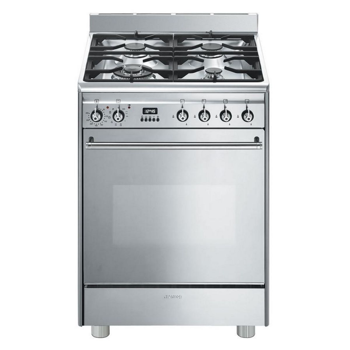 SMEG Cuisinière gaz 60cm 70l 4 feux inox - gp61x9