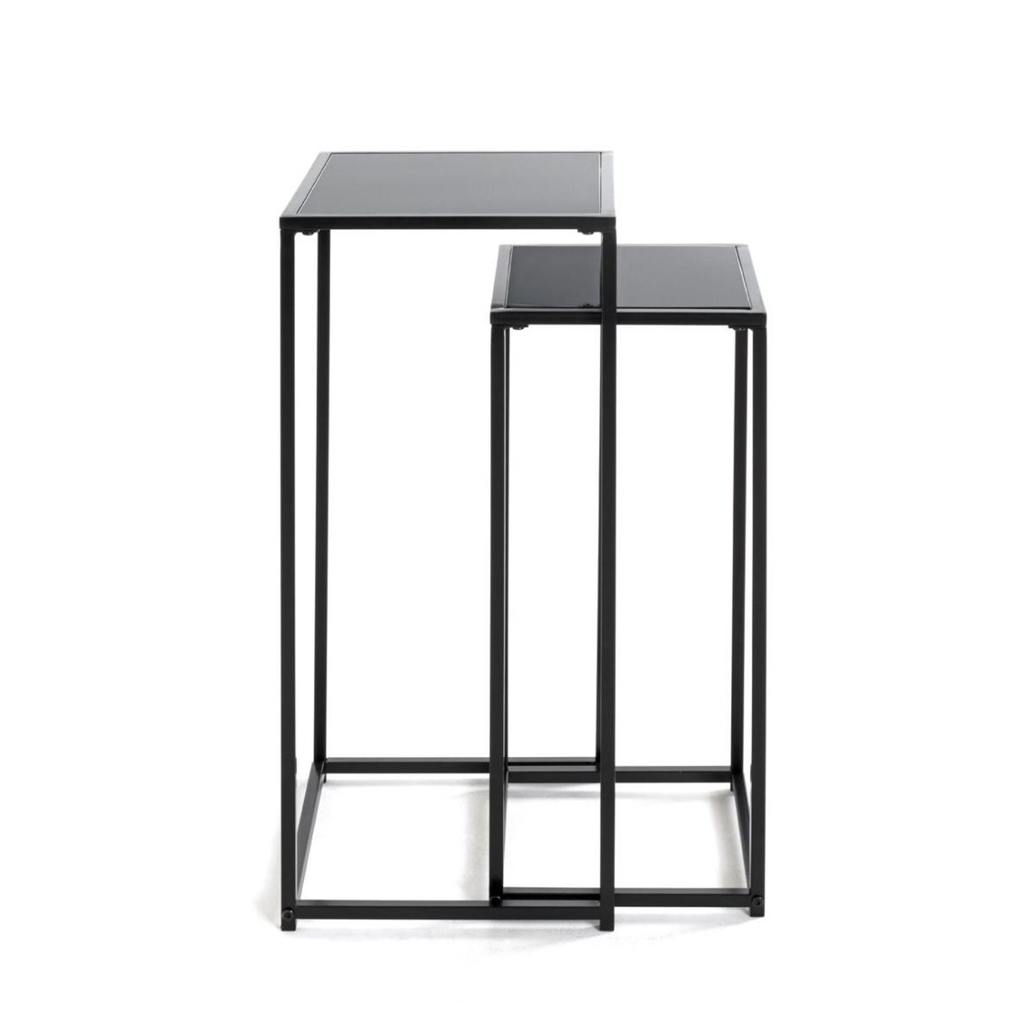 Voir la diapositive 2 : Paris Prix Lot de 2 sellettes en métal  cromano  70cm noir