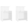 Voir la diapositive 2 : VIDAXL Tables de chevet 2 pcs Blanc 40x35x60 cm Agglomere