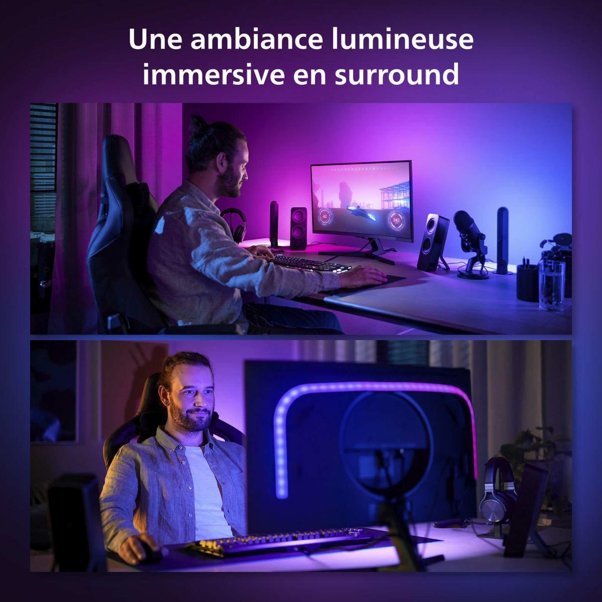 Voir la diapositive 4 : Philips Ruban LED HUE W&C Play gradient PC 32 34''