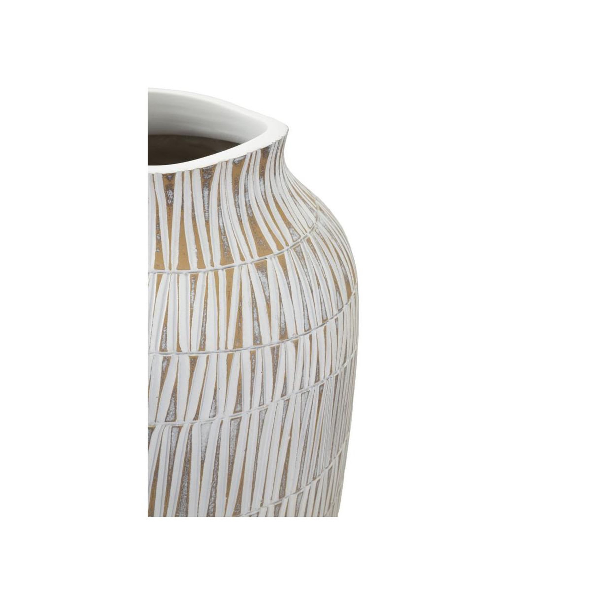 Voir la diapositive 3 : Paris Prix Vase déco en résine  stiky  50cm or & blanc
