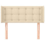 Voir la diapositive 3 : VIDAXL Tete de lit avec oreilles Creme 103x16x78/88 cm Tissu