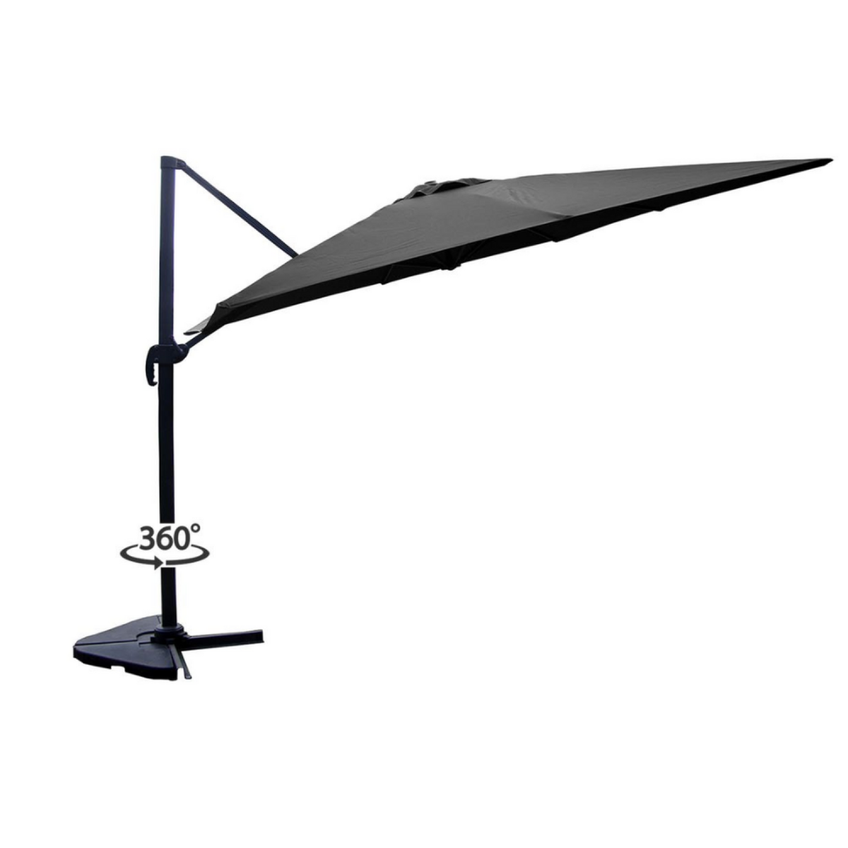 CONCEPT USINE Ensemble parasol gris 3x3m et 4 dalles à lester PALATINO