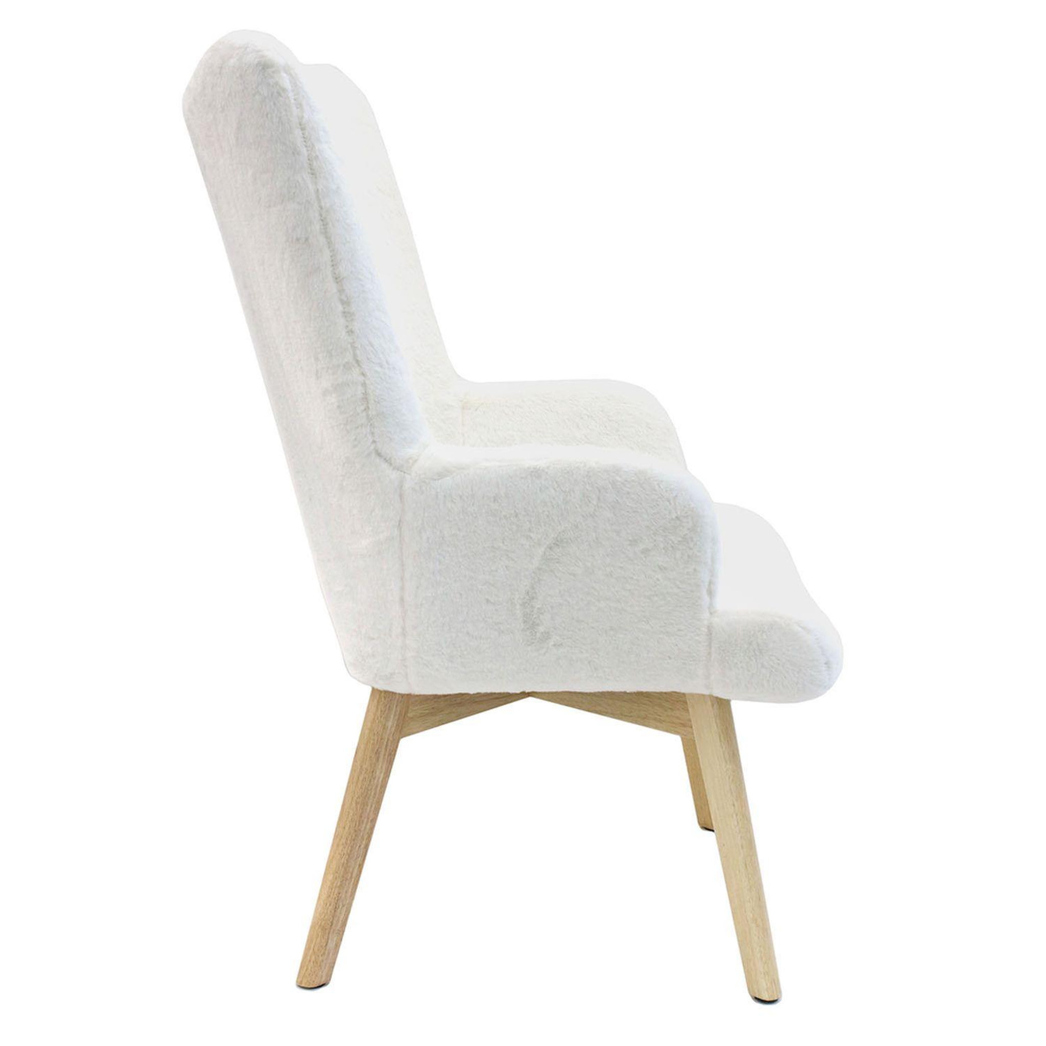 Voir la diapositive 3 : The Home Deco Factory Fauteuil de salon imitiation fourrure scandi Helsinki - Blanc