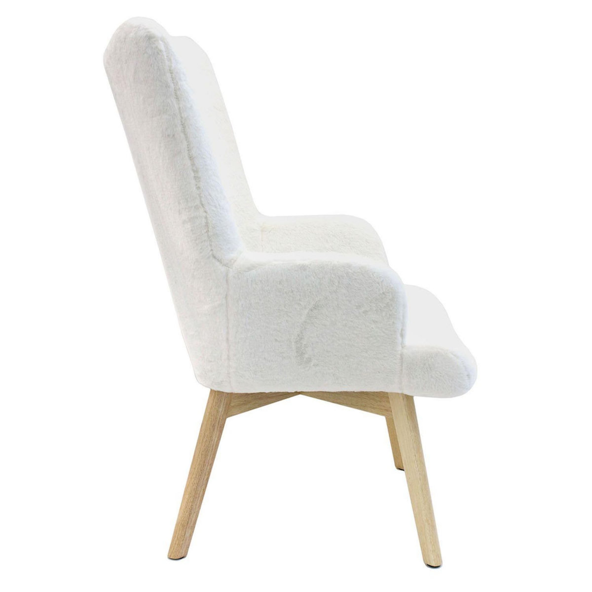 The Home Deco Factory Fauteuil de salon imitiation fourrure scandi Helsinki - Blanc