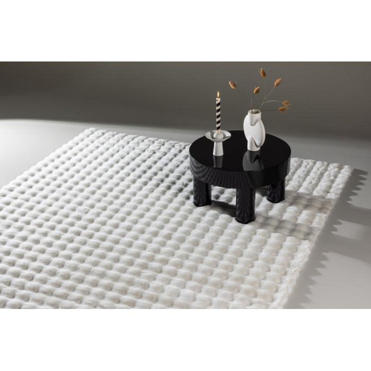 Paris Prix Tapis Imitation Fourrure  Novis  160x230cm Blanc