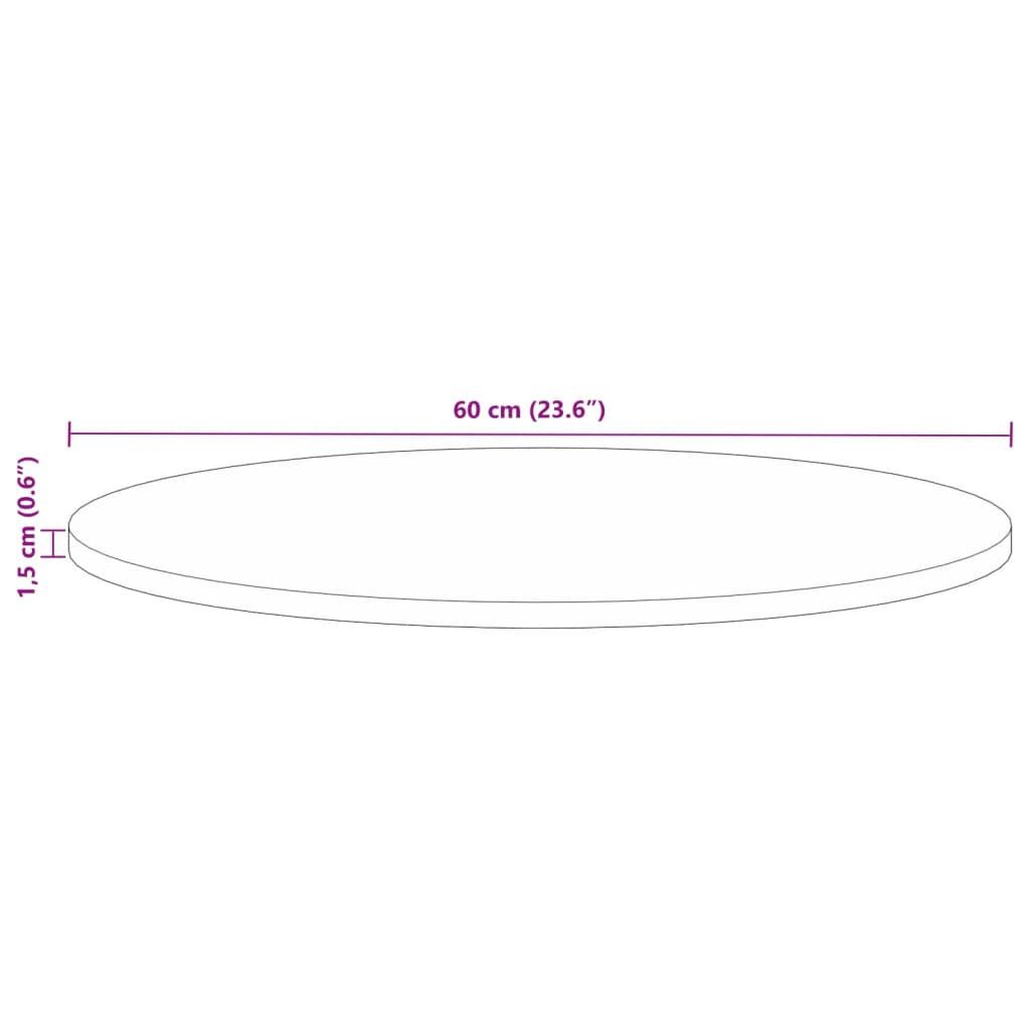 Voir la diapositive 6 : VIDAXL Dessus de table Ø 60x1,5 cm rond bois massif de recuperation