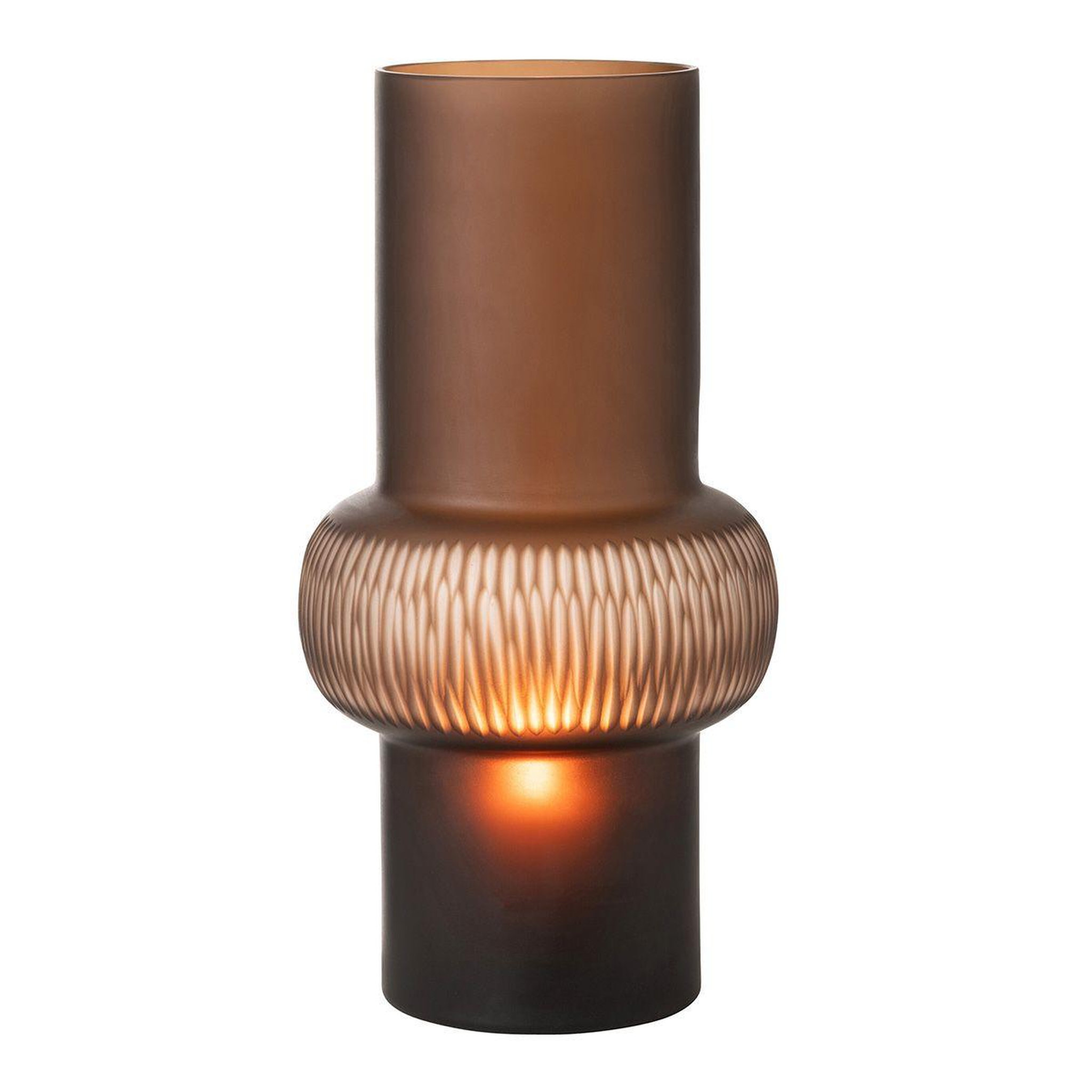Voir la diapositive 2 : J-LINE Vase design ligne & boule  octave  41cm marron