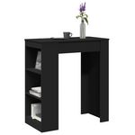 VIDAXL Table de bar avec etageres noir bois d'ingenierie