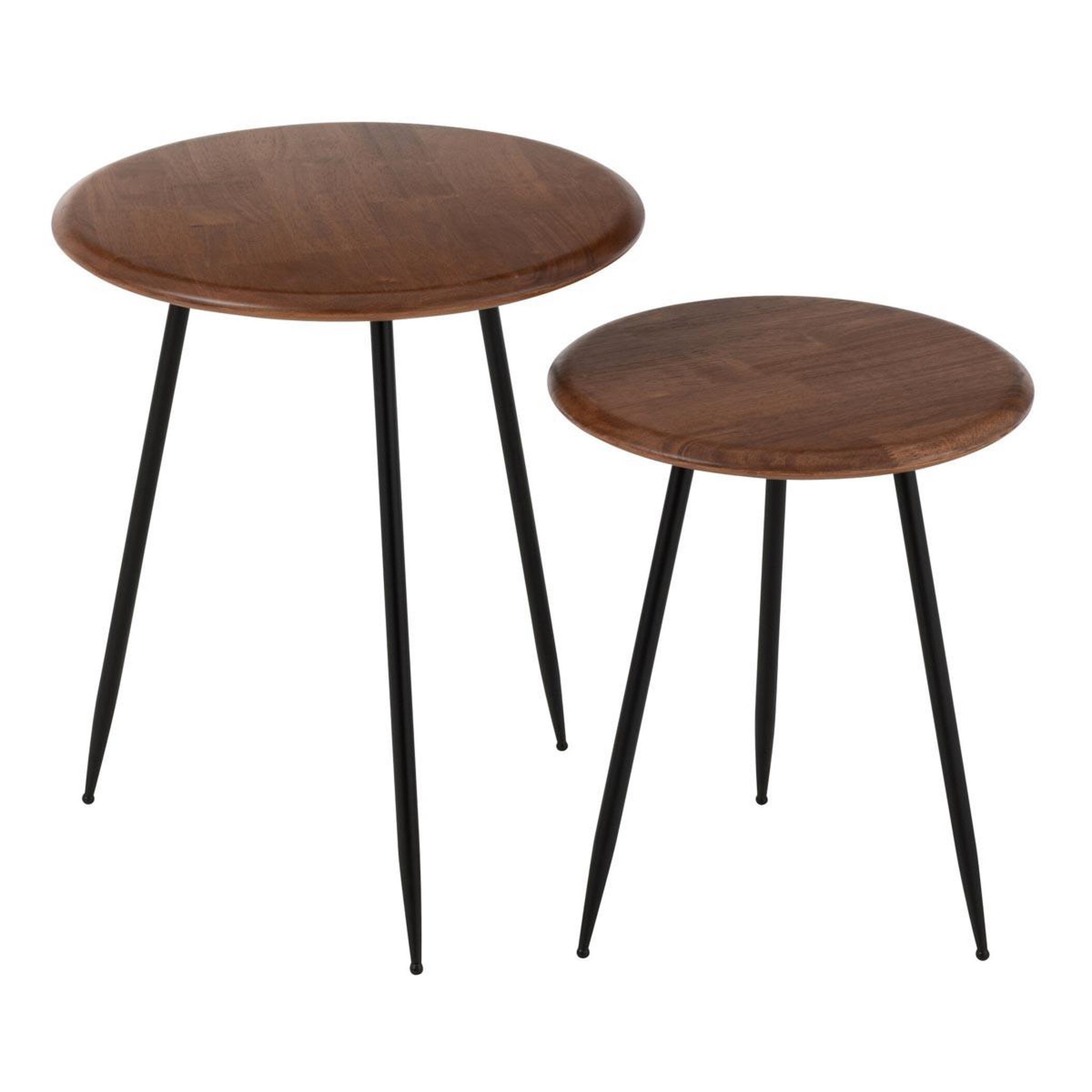 J-LINE Lot de 2 tables d'appoint  neo  60cm naturel