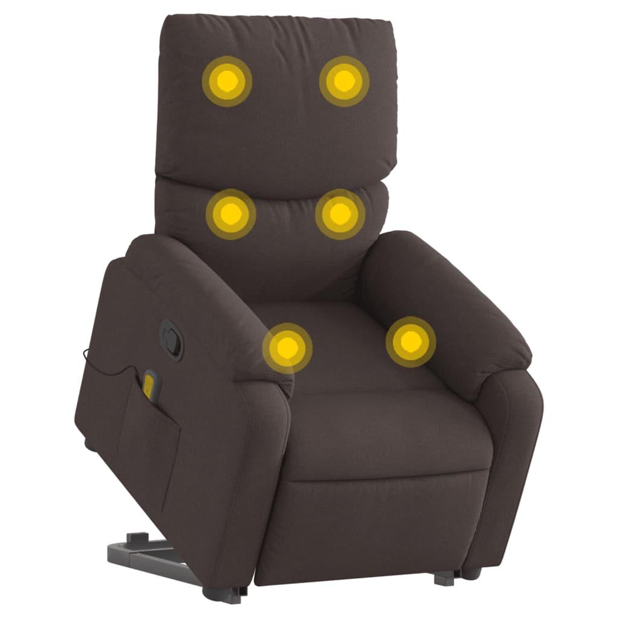Voir la diapositive 3 : VIDAXL Fauteuil inclinable de massage Marron fonce Tissu