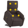 Voir la diapositive 3 : VIDAXL Fauteuil inclinable de massage Marron fonce Tissu
