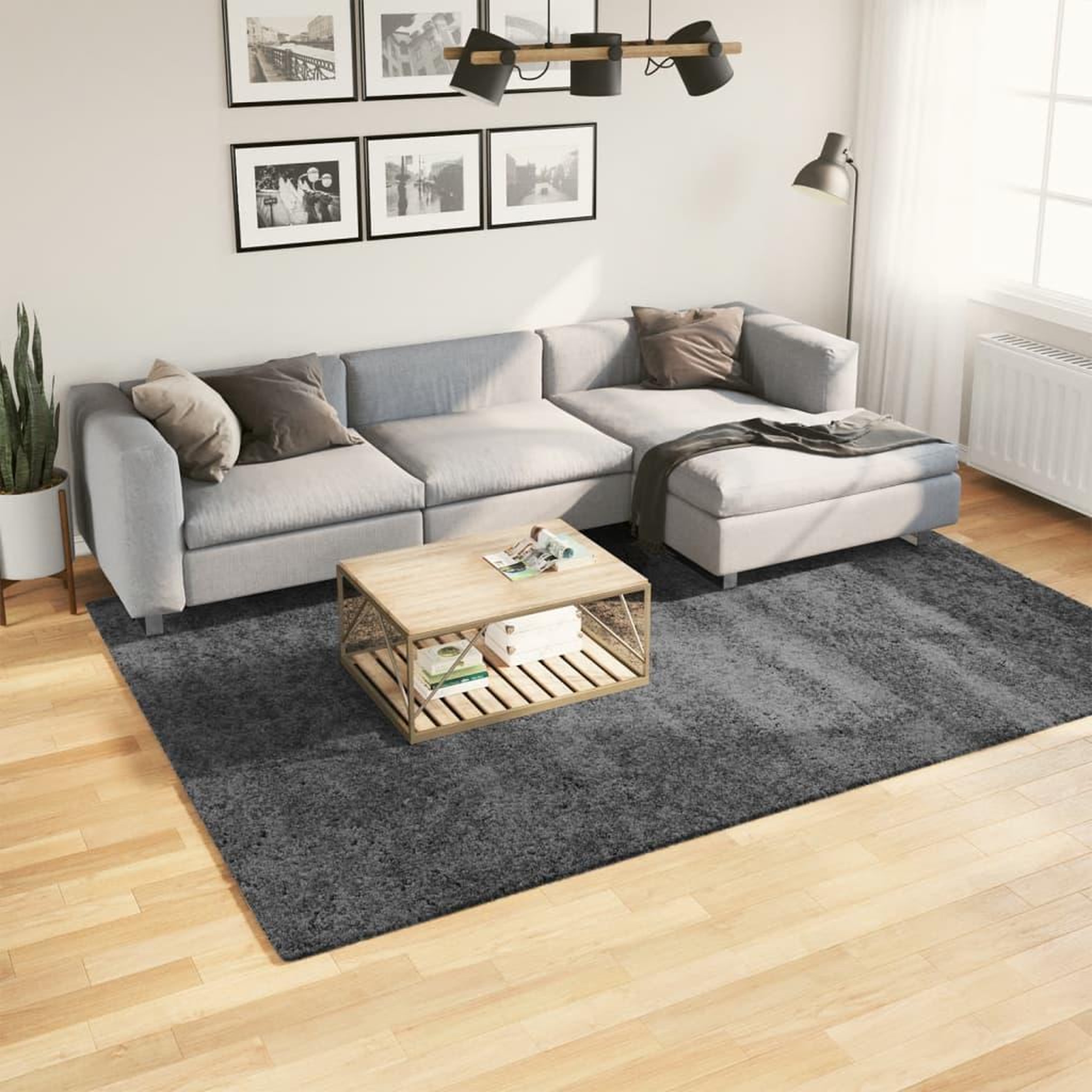 VIDAXL Tapis OVIEDO a poils courts anthracite 200x280 cm