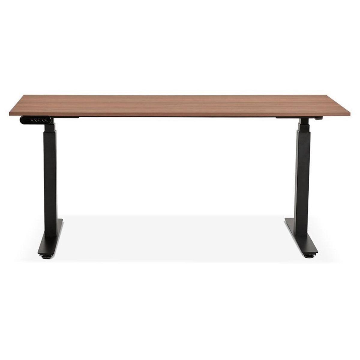 Paris Prix Bureau Ergonomique Réglable  Électrique  160cm Noyer & Noir