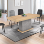Voir la diapositive 4 : ID MARKET Table à manger extensible rectangle EDEN 6-10 personnes bois et effet béton 160-200 cm