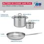 Voir la diapositive 2 : ELO Ensemble de 1 Poêle de cuisson 28 cm et 2 faitouts 16 et 26 cm Elo Profi Citrin