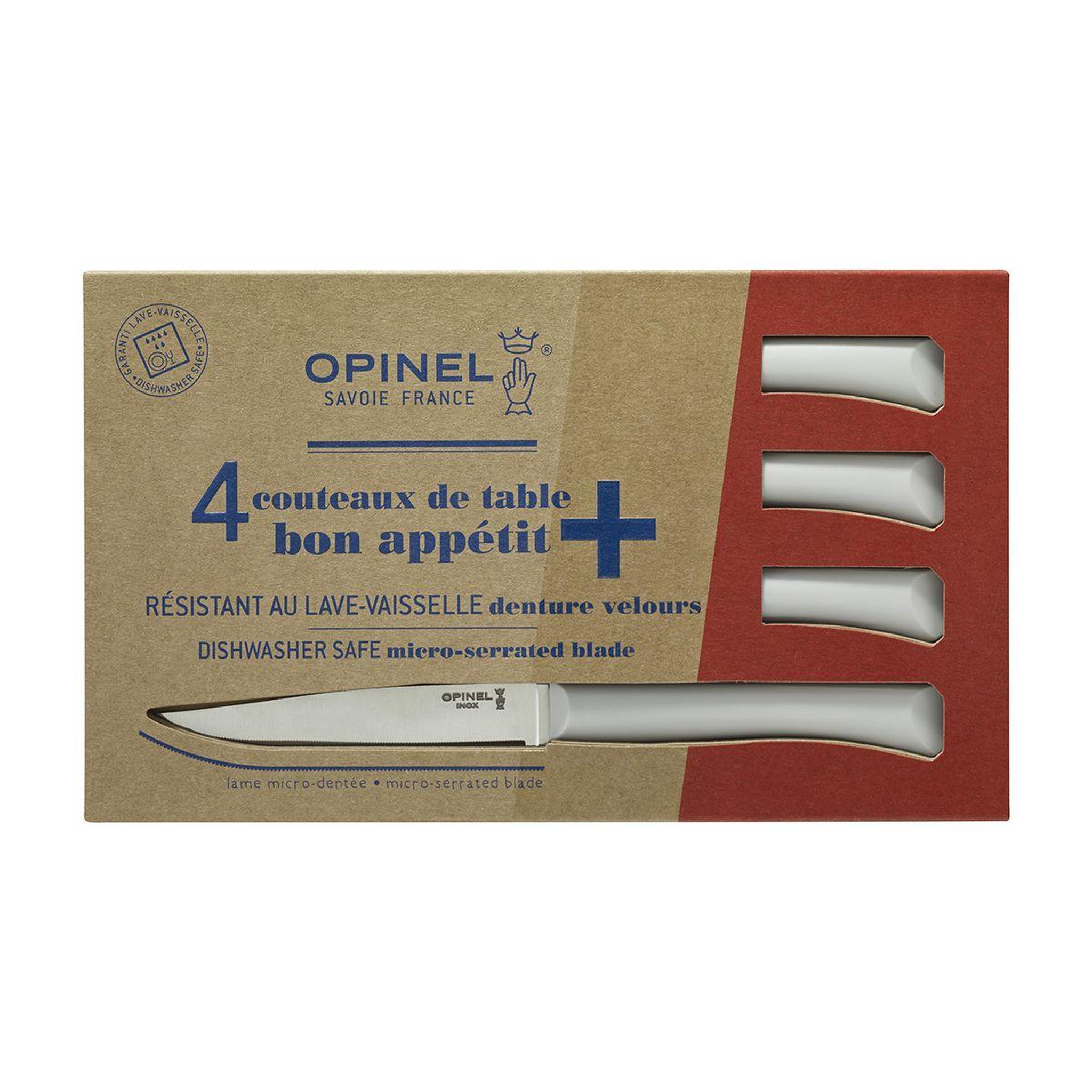 Opinel Couteau à steak Bon Appétit + Nuage 4 couteaux de table