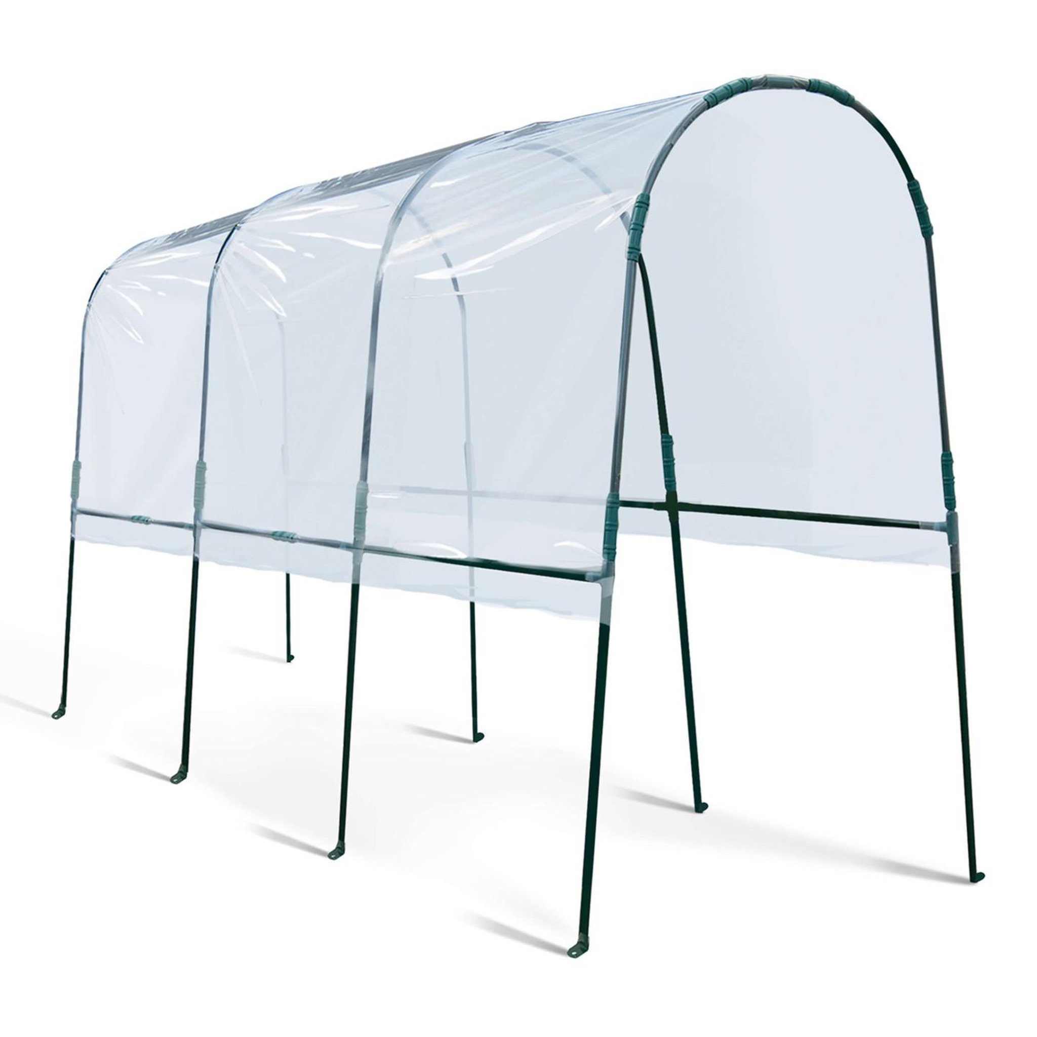 Voir la diapositive 3 : ID MARKET Serre à tomates de jardin 400 x 120 x 170 cm avec bâche transparente + arceaux en acier