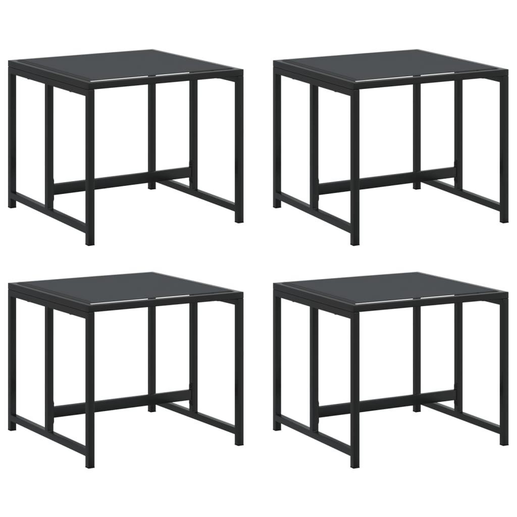 Voir la diapositive 2 : VIDAXL Tabourets de jardin 4 pcs noir acier et textilene