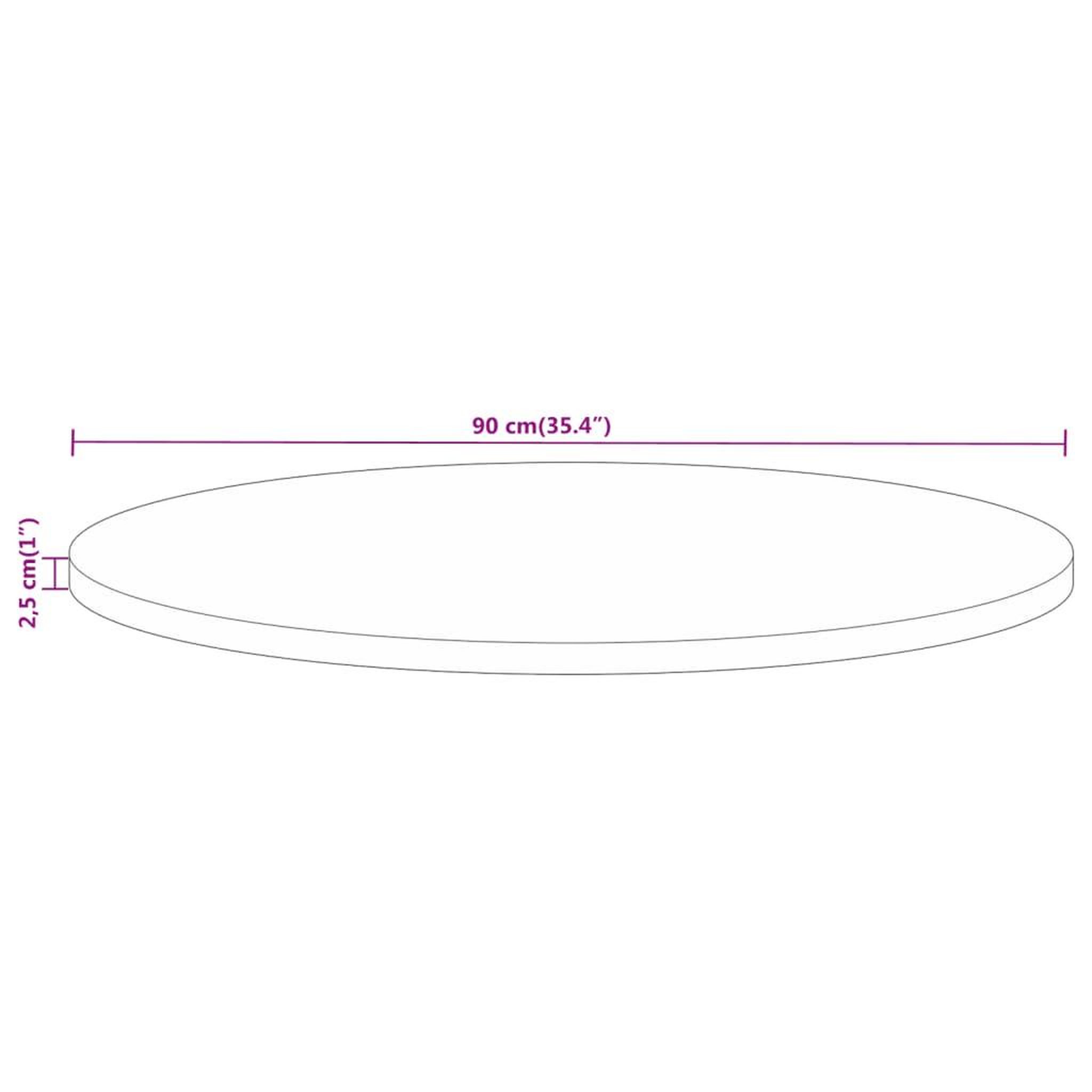 Voir la diapositive 6 : VIDAXL Dessus de table Ø 90x2,5 cm rond bois massif de recuperation