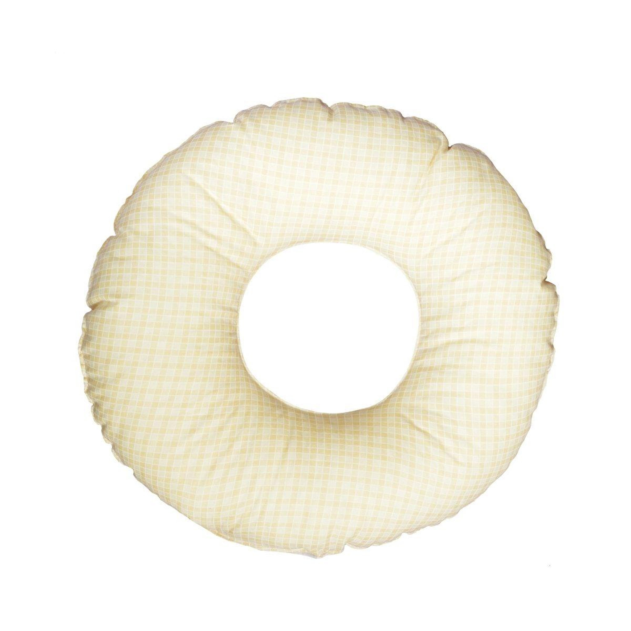 VELINDA Coussin rond post natal post natal beige à carreaux