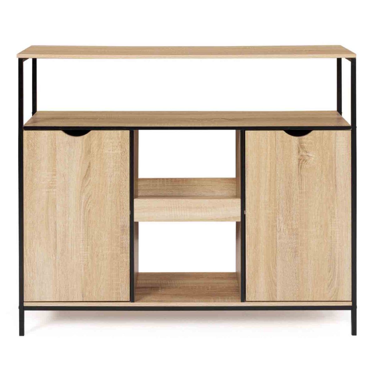 ID MARKET Meuble de bar avec portes et étagères DETROIT design industriel