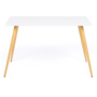Voir la diapositive 3 : ID MARKET Table à manger scandinave rectangle SARA 6 personnes blanche 120 cm