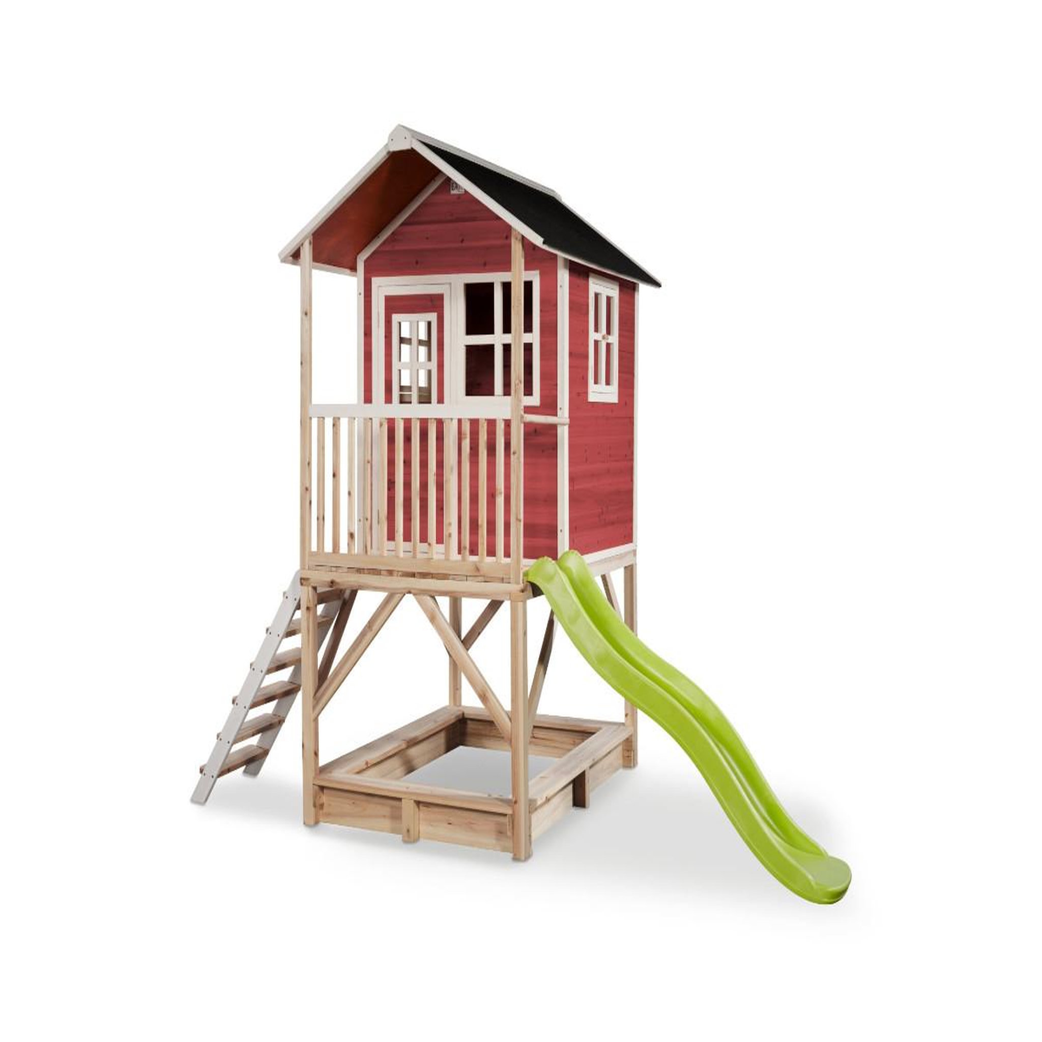 EXIT TOYS Maisonnette en bois pour enfants loft 500 rouge - exit toys