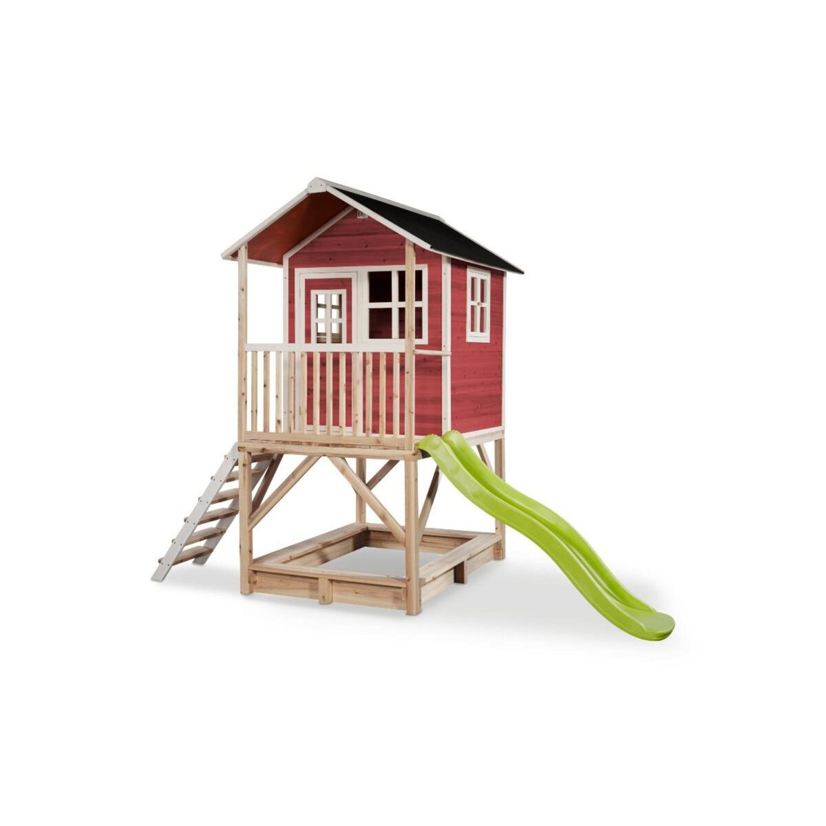 EXIT TOYS Maisonnette en bois pour enfants Loft 500 Rouge - Exit Toys