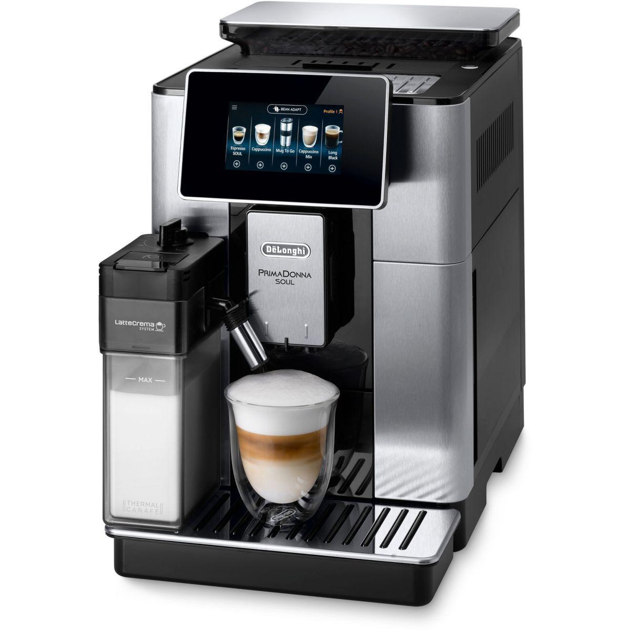 Voir la diapositive 4 : DELONGHI Expresso Broyeur Primadonna Soul ECAM610.75.MB noir