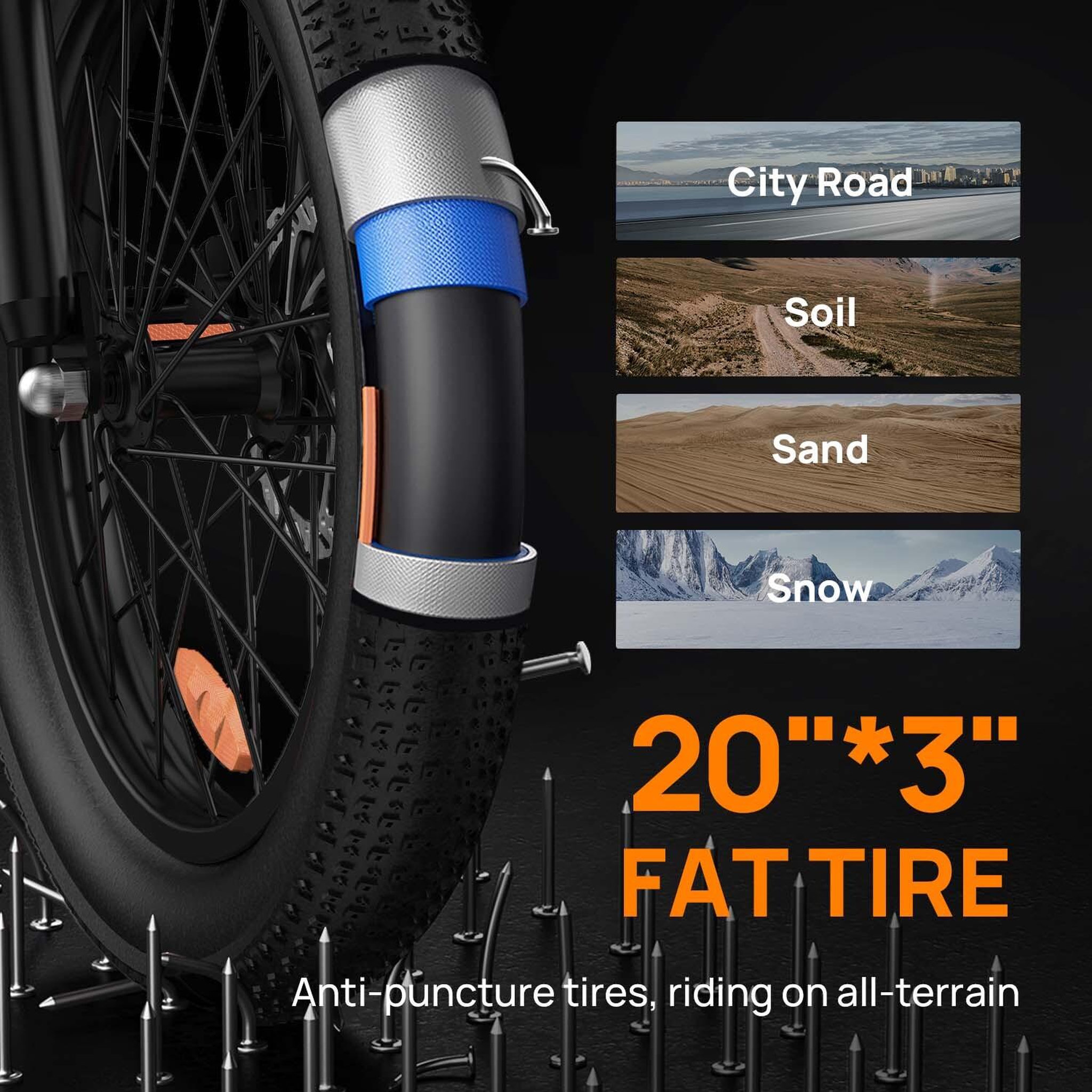 Voir la diapositive 5 : URLIFE Vélo électrique à gros pneus urlife e20