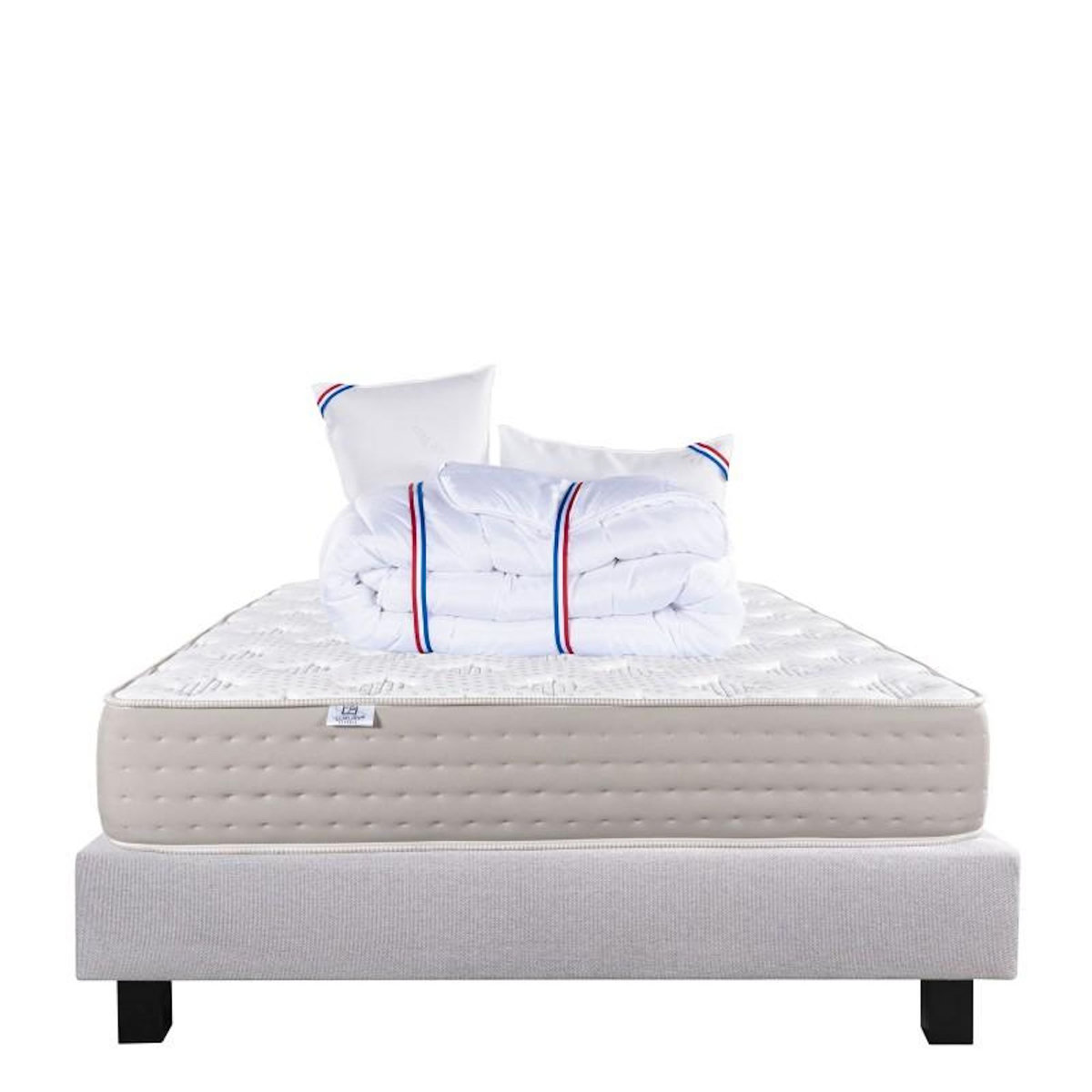 LUXURY LITERIE Ensemble literie ressorts, Dreamlux Ferme, Gris