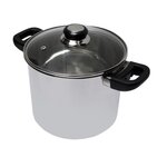 BAUMALU BAUMALU Traiteur inox + couvercle verre Saphir bakelite - 24 cm