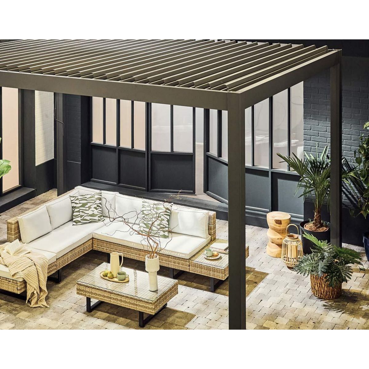 BEST MOBILIER Cherry - pergola bioclimatique - aluminium - 3x3m - gris anthracite