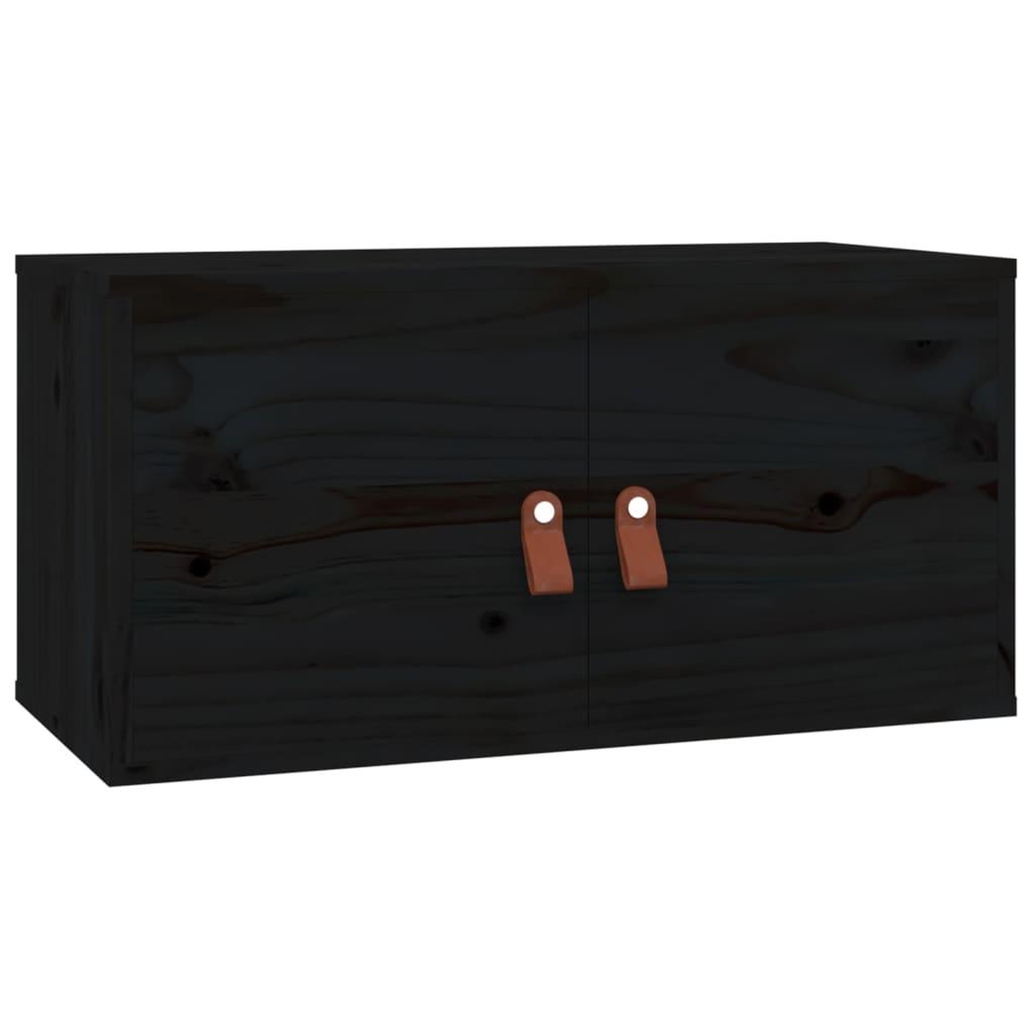 Voir la diapositive 3 : VIDAXL Armoires murales 2 pcs Noir 60x30x30 cm Bois de pin massif