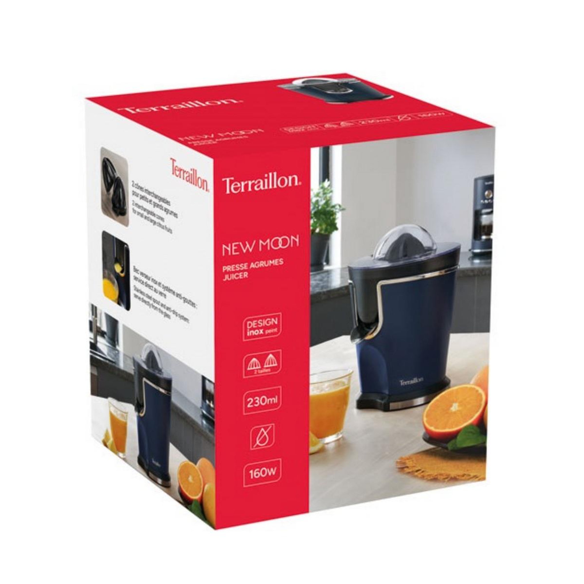 Voir la diapositive 4 : Terraillon Presse agrumes 160w bleu nuit - 15472