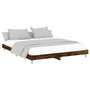 Voir la diapositive 3 : VIDAXL Cadre de lit sans matelas chene fume 200x200 cm bois ingenierie