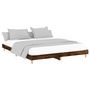 Voir la diapositive 3 : VIDAXL Cadre de lit sans matelas chene fume 200x200 cm bois ingenierie