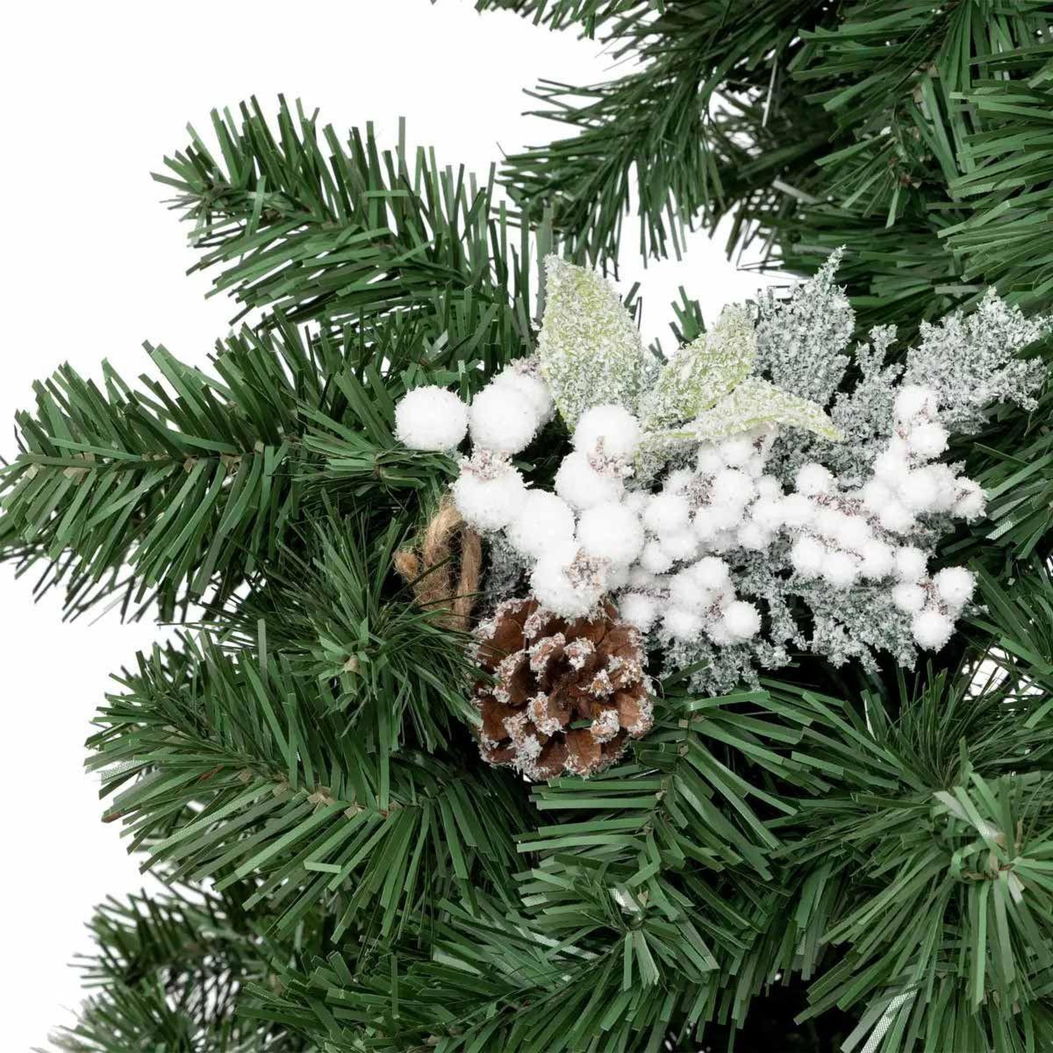 Voir la diapositive 2 : ATMOSPHERA Sujet de noël enneigé  branche de baie  26cm blanc
