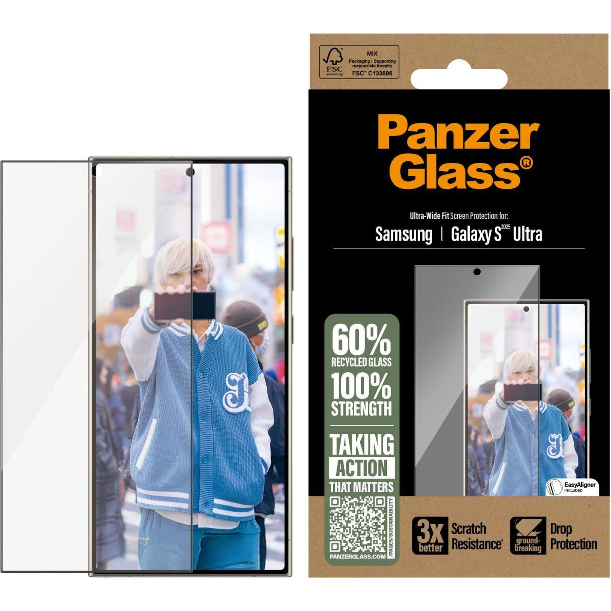 Voir la diapositive 2 : PANZERGLASS Protège écran samsung galaxy s25 ultra verre trempé