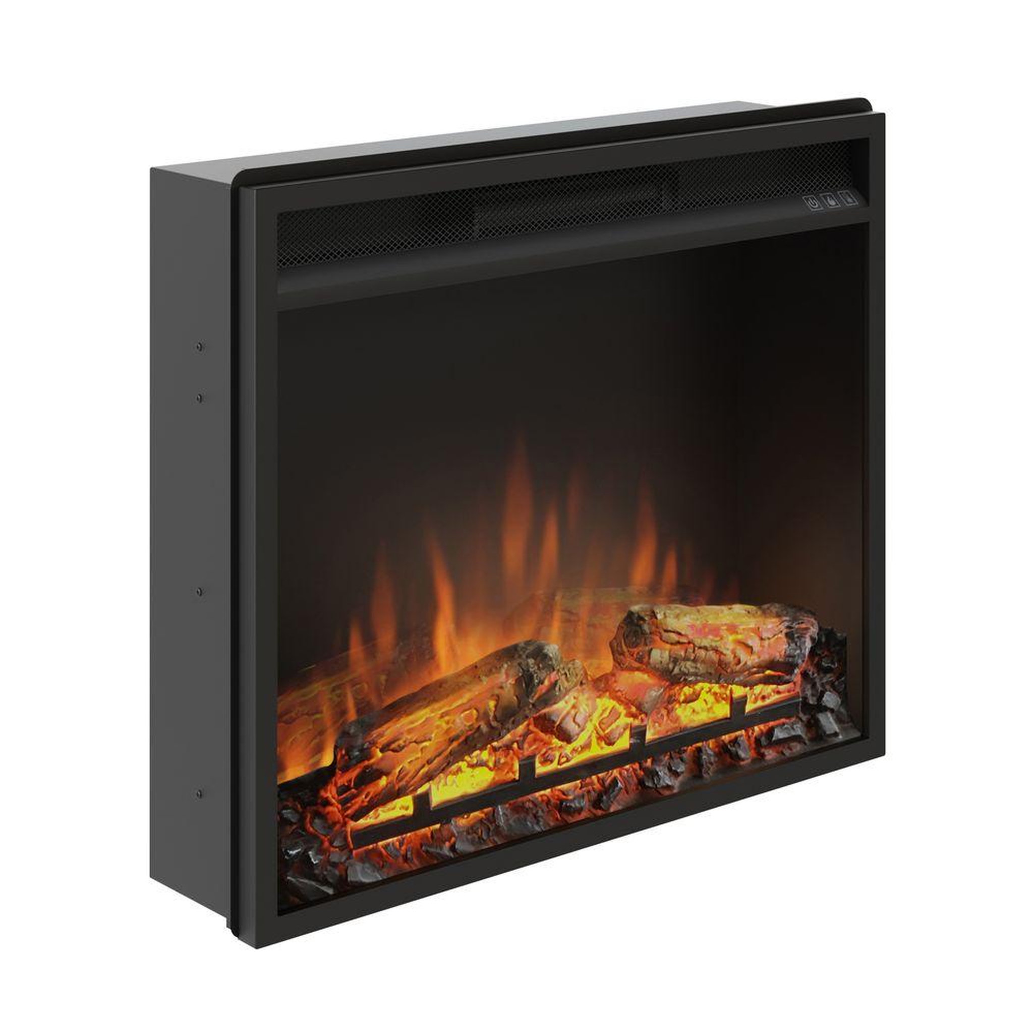 CENTRALE BRICO Cheminée électrique encastrable - Programmable, avec télécommande - Puissance de chauffe 1500W - Powerflame 23
