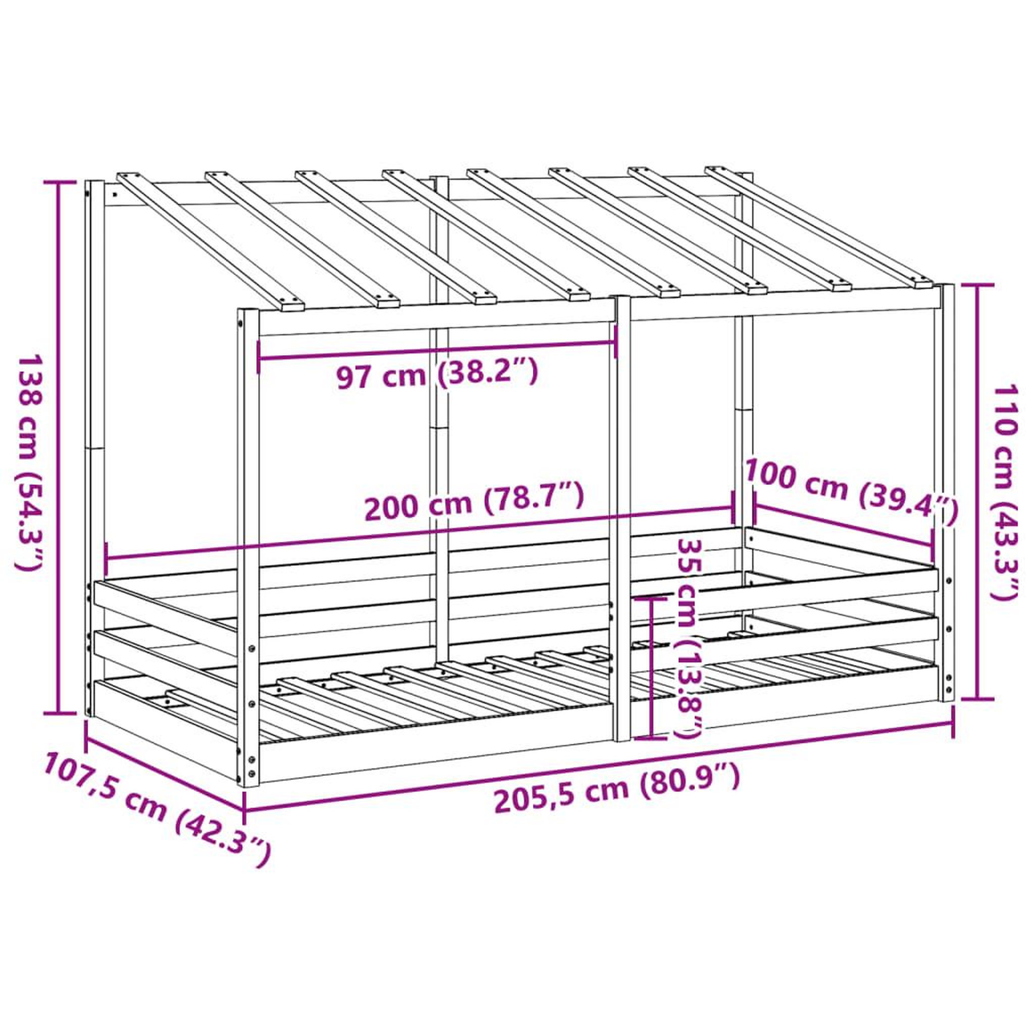Voir la diapositive 6 : VIDAXL Lit pour enfants sans matelas blanc 100x200 cm bois pin massif