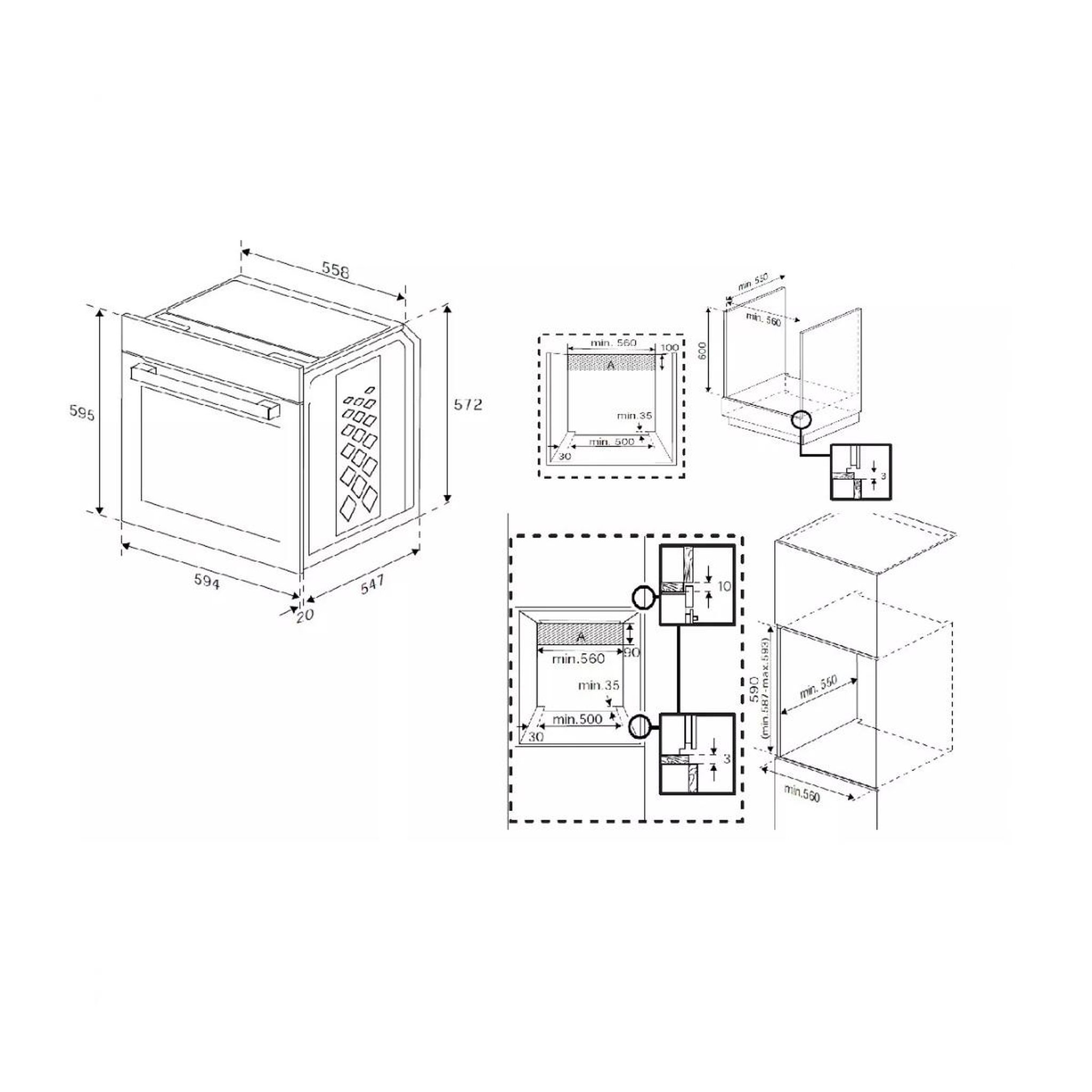 Voir la diapositive 5 : Beko Four intégrable multifonction 72l 60cm manuel - bbie12100x