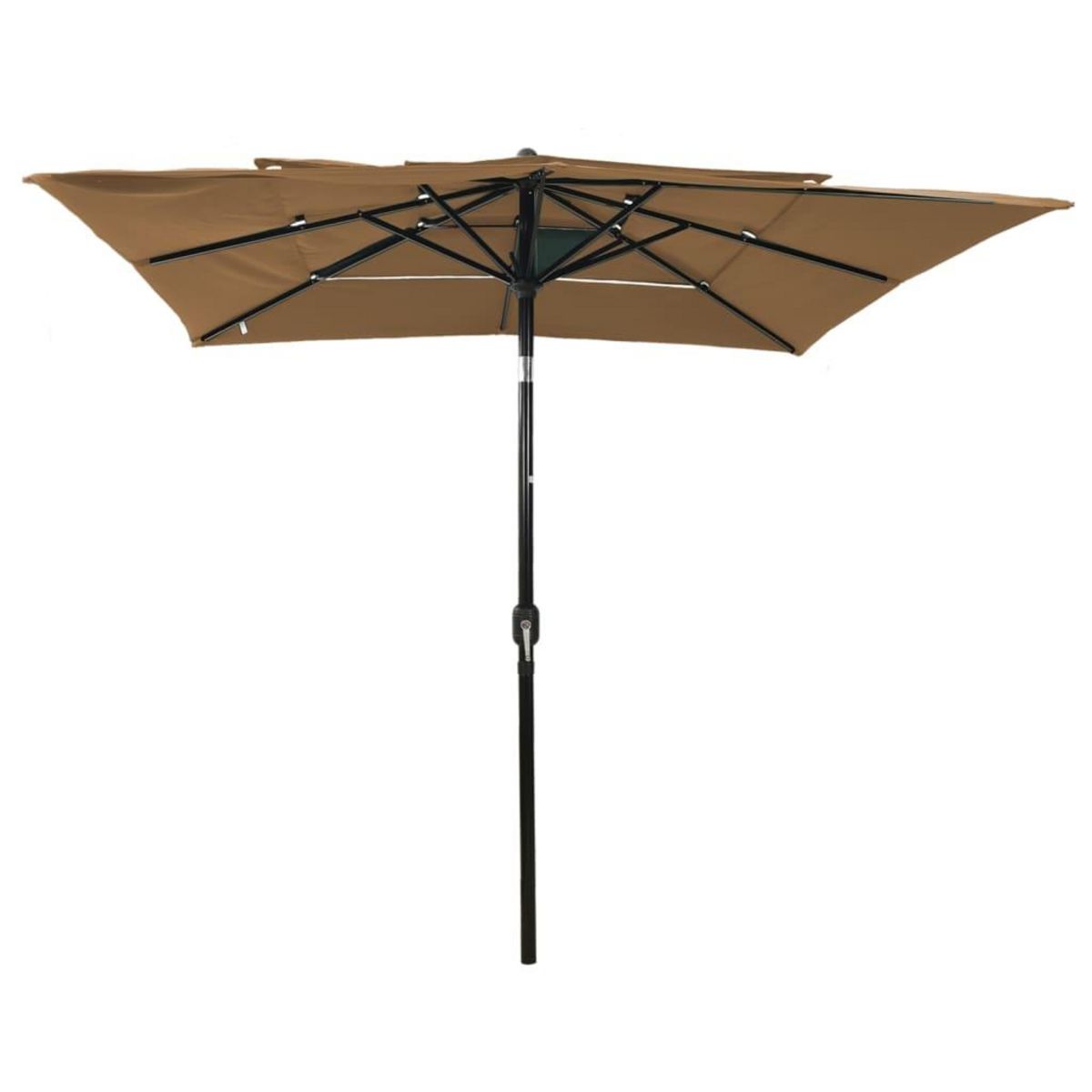 VIDAXL Parasol de jardin a 3 niveaux avec mat en aluminium taupe